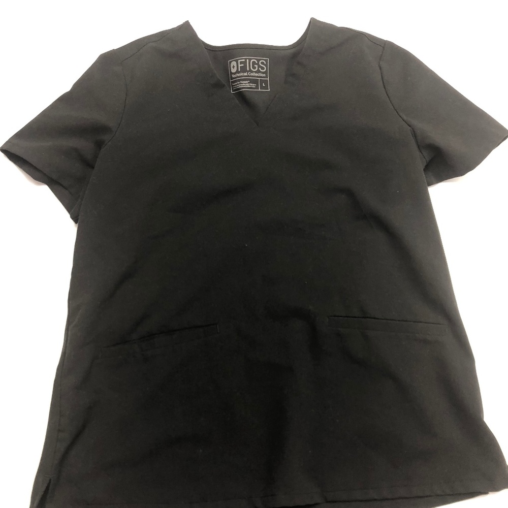 Figs black technical collection scrub top
